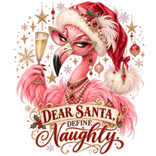 Watercolor Glam Christmas Flamingo