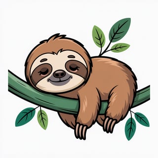 Sleepy Sloth Vector Art