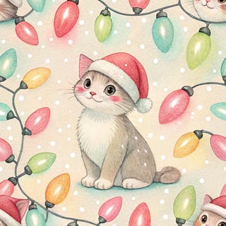 Pastel Rainbow Christmas Lights Background