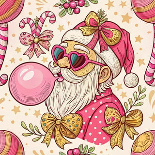 Whimsical Y2K Christmas Santa Art