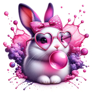 Whimsical Purple Rabbit Art