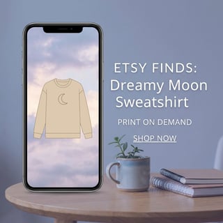 Dreamy Moon Sweatshirt Etsy Pin