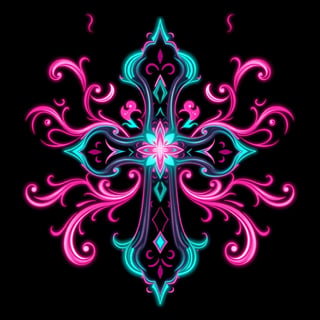 Symmetrical Fantasy Cross Illustration