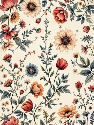 Vintage Botanical Textile Pattern