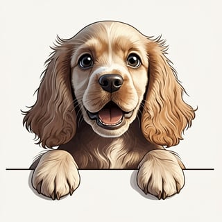Excited Cocker Spaniel Illustration