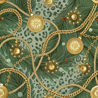 Abstract Leopard Print with Gold Medals