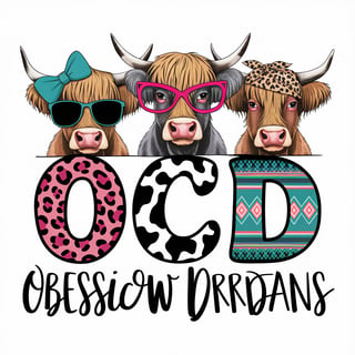 Stylized Highland Cows Illustration