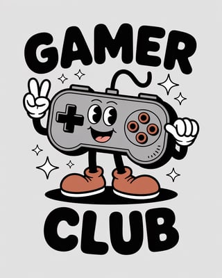 Retro Cartoon Video Game Controller Tee