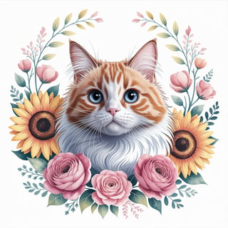 Ginger Cat Amid Vibrant Flowers