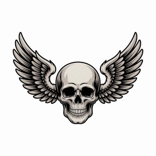Skull with Angel Wings Vector
