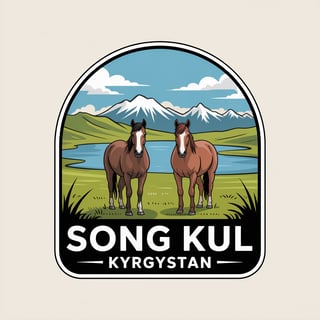 Song Kul Cartoon Badge Illustration