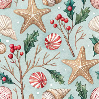 Coastal Christmas Pattern