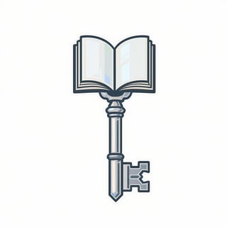Minimalist Vintage Key with Book Head