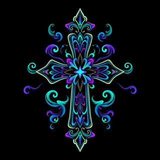 Symmetrical Fantasy Cross Illustration