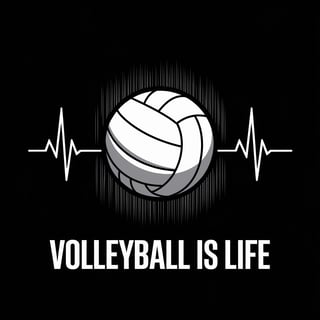 Animated Volleyball Heartbeat Lines