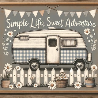 Chic Vintage Camper Illustration