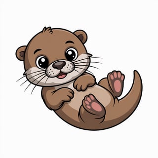 Cute Animated Nursery Otter Art