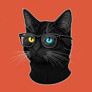 Stylized Black Cat Illustration