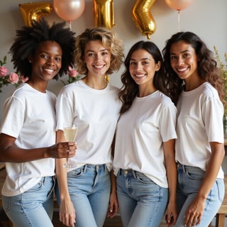 Diverse Models in Bella + Canvas T-Shirt Mockup