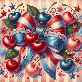 Vintage Patriotic Cherry Candy Design