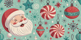 Mid-Century Santa and Candy Pattern