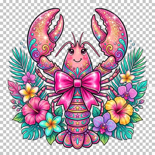 Cute Pink Lobster Illustration