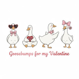 Cute Girlfriend Valentine Goose Design