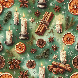 Witchy Yule Christmas Seamless Paper