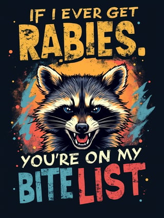 Angry Raccoon Grunge T-shirt Design