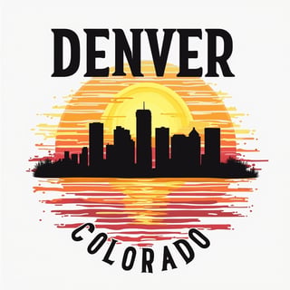 Denver Colorado Sunset Skyline Tee