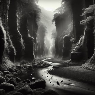 Black and White River in Mossy Canyon