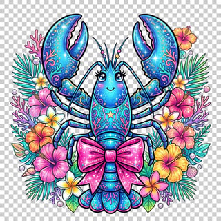Cute Blue Lobster Illustration