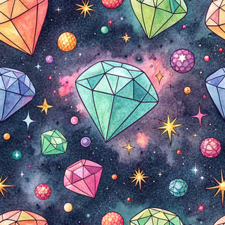 Vivid Neon Gemstone Pattern