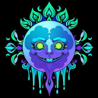 Symmetrical Multi-Colored Fantasy Moon