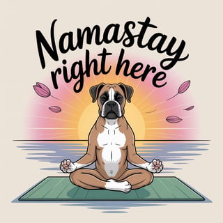 Calm Boxer Dog in Lotus Pose