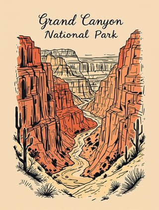 Grand Canyon Sketch Design