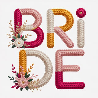 Stylish Bridal Text Illustration
