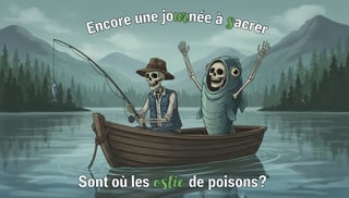 Skeletons Fishing on a Calm Lake