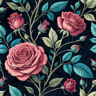 Realistic Tea Roses Illustration