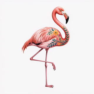 Whimsical Pink Flamingo Watercolor