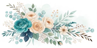 Watercolor Horizontal Bouquet Design