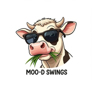 Goofy Cartoon Cow with Sunglasses