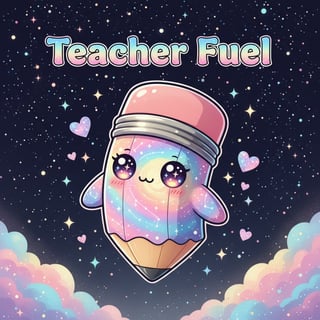 Kawaii Chibi Pencil with Galaxy Design