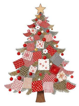 Cozy Patchwork Christmas Trees