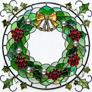 Stained Glass Holiday Wreath