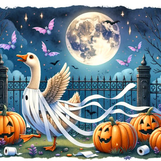 Goose in Ghost Costume Artwork