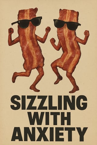 Retro Collage with Dancing Bacon