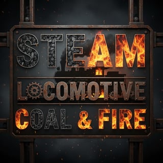 STEAM Word with Coal and Firebox Texture