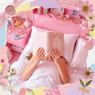 Bright Pink Bedroom with Book