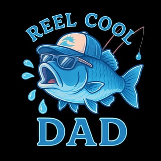 Cartoon Blue Fish with Dad Theme